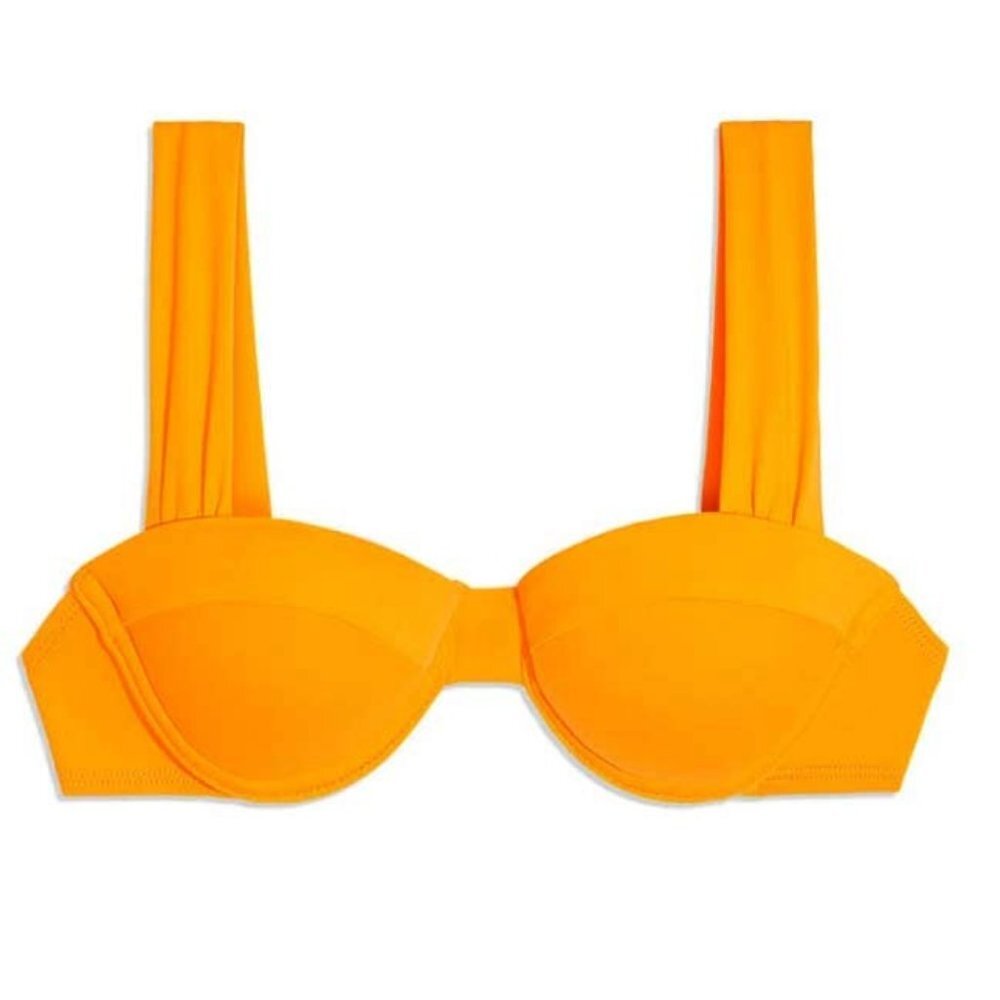 NWT Weworewhat Women's Wide Strap Claudia Underwire Bikini Top Carrot Large L